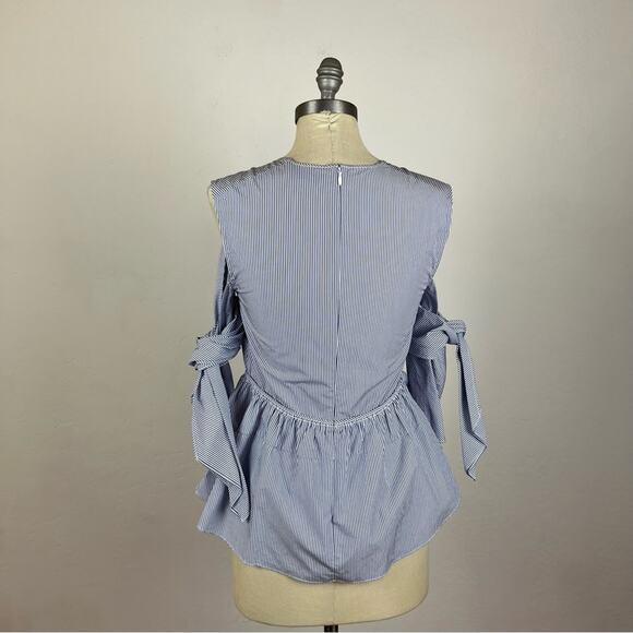 3.1 Phillip Lim Stripe Cold Shoulder Blouse - Picture 5 of 7